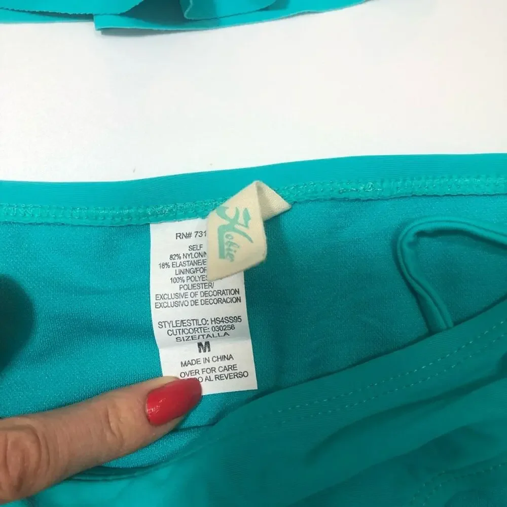Hobie Embellished blue green teal 2piece swimsuit